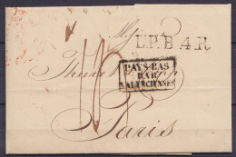 L. Datée 25 Avril 1821 De BREME Pour PARIS - Griffes [PAYS-BAS PAR VALENCIENNES] & "L.P.B.4.R." - Port "14" (au Dos: Cac - 1801-1848: Precursores XIX