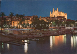 72439282 Palma De Mallorca Detalle Nocturno Del Puerto Hafen Kathedrale Nachtauf - Sonstige & Ohne Zuordnung