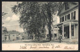 AK Williamsburg, MA, Main Street Looking West, Post Office  - Andere & Zonder Classificatie