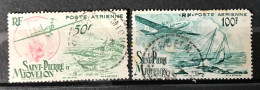 Lot De 2 Timbres Oblitérés Poste Aérienne Saint Pierre Et Miquelon Yt N° 18 / 19 - Usati
