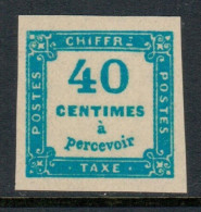 TAXE CARREE N°7 40c Bleu NEUF** (REPRODUCTION) - 1859-1959 Nuevos