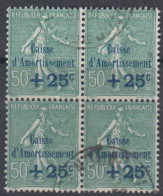 Caisse Amortissement N° 247  Bloc De 4 Oblitéré - Cote : 36 € - Used Stamps