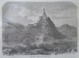 D203399 P153  Old Print -  Slovakia - Orava Castle - Oravský Hrad -Árva Vára- Woodcut From A Hungarian Newspaper - 1866 - Estampes & Gravures