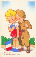 Illustrateur Illustration Humour Militaria Enfants I Love You Je Ne Comprends Pas - 1900-1949