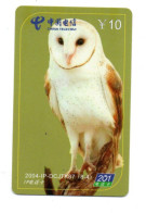 Hibou Chouette Owl Télécarte Chine Phonecard  (K 459) - China