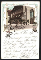 Lithographie Nürnberg, Gasthaus Bratwurstglöcklein  - Nuernberg