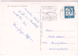 8981 REICHENBACH über OBERSTDORF 1963 LANDPOSTSTEMPEL Blau 15Pf-Luther Auf AK Nebelhorn Schwebelift > Hersel Rhein - Lettres & Documents