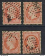 POUR SPECIALISTE 4 VAR TRAIT De BURIN Impression Fine Sur 4 Nuances Du N°23 TBE/LUXE - 1862 Napoléon III