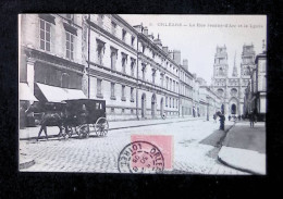 Cp, 45, ORLEANS, La Rue Jeanne D'Arc Et Le Lycée, Voyagée 1905 - Orleans