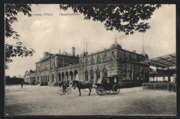 AK Landau /Pfalz, Hauptbahnhof Mit Pferdewagen  - Landau