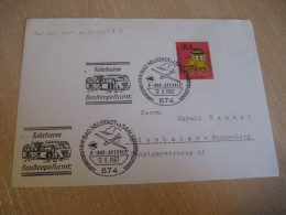 BAD NEUSTADT 1967 To Wiesbaden Sonnenberg Fahrbares Bus Sperber Plane Flight Cancel Cover GERMANY - Cartas & Documentos