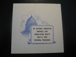 HARRISBURG Pennsylvania 1950 Universal Ship Cancellation Society Poster Stamp Vignette USA Label - Other & Unclassified