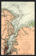 AK Kiel, Karte Der Kieler Föhrde  - Carte Geografiche