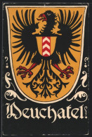 AK Neuchatel, Wappen Mit Vogel Vor Gelbem Hintergrund  - Genealogie