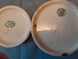 14-18 ALLEMAND-GERMAN WW1 OBJETS DE FOUILLE  . 2 POTS EN PORCELAINE - 1914-18