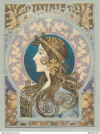 STYLE MUCHA - PROFIL De FEMME Dans Un MEDAILLON - STYLE ART NOUVEAU - TRES BON ETAT - Voir 3 Scans - Mucha, Alphonse