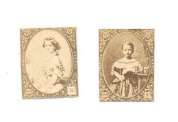 EE26 - MINIATURE PHOTOGRAPHIQUE LALLIER - DUCHESSE LOUISE DE BADE - FREDERIC GUILLAUME DE BADE - FORMAT 2.8 X 2.2 CM - Otros & Sin Clasificación