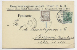 TRIER GERMANY KARTE BERGWERSGESELLSCHAFT HAMM 1914 - Trier