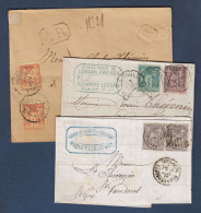 Sage - Lot De 2 Lettres Et 1 Enveloppe - 1876-1898 Sage (Type II)