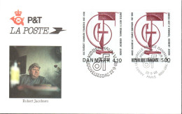 FDC 1988 EMISSION FRANCE-DANEMARK PEINTURE DE JACOBSEN - 1980-1989