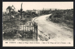 CPA Corbény, Ruines Du Village Et Route De Craonne  - Craonne