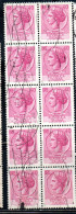 ITALIA REPUBBLICA ITALY REPUBLIC 1968 - 1976 SIRACUSANA TURRITA STELLE STARS LIRE 40 BLOCCO USATO BLOCK USED OBLITERE' - 1961-70: Oblitérés