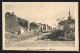 CPA Cierges, Strasse Avec Ruines Et L'Église  - Sonstige & Ohne Zuordnung