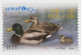 2006 611 Estonia The 60th Anniversary Of UNICEF Anas Platyrhynchos MNH - Estland