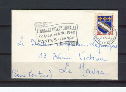 FRANCE - Flamme "Floralies Internationales" - Nantes, Le 5/03/1963 Sur Y&T N°1353 - 1961-....