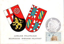 JUMELAGE PHILATELIQUE EUROPEEN BOURGOGNE-RHENANIE PALATINAT DIJON 1971 - Cachets Commémoratifs