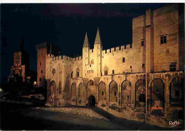 84 - Avignon - Le Palais Des Papes Vu De Nuit - Façade Occidentale - Tour De La Campane - Notre Dame Des Doms - Carte Ne - Avignon