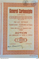 2 X S.A. General Carbonalpha - Action Sans Désignation De Valeur (1938) - Industry