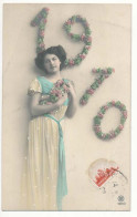 CPA 9 X 14 Année 1910 (12)  Photo Jeune Fille Chiffres Composés Par Des Fleurs - Año Nuevo