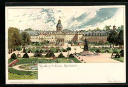 Künstler-AK Heinrich Kley: Karlsruhe, Residenz Schloss, Ansicht Mit Park  - Karlsruhe
