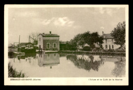 51 - SERMAIZE-LES-BAINS - L'ECLUSE ET LE CAFE DE LA MARINE - PENICHE - Sermaize-les-Bains