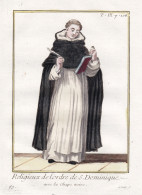 Religieux De L'Ordre De S. Dominique Avec La Chape Noire - Dominikaner Dominican Order Ordre Des Prêcheurs / - Estampes & Gravures