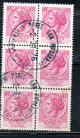 ITALIA REPUBBLICA ITALY REPUBLIC 1968 - 1976 SIRACUSANA TURRITA STELLE STARS LIRE 40 BLOCCO USATO BLOCK USED OBLITERE' - 1961-70: Usados