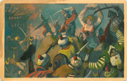 Hungary Historical Events Trade Card War Scene With Turks - Hongrie