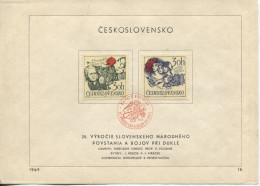 Tschechoslowakei # 1890-1 Ersttagsblatt Slowakischer Nationalaufstand Dukla-Pass - Brieven En Documenten