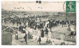 33   ARCACHON PLACE THIERS  ET LA PLAGE  1910 - Arcachon