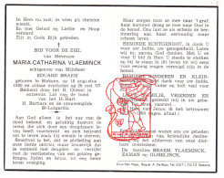 DP Maria Catharina Vlaeminck ° Stekene 1889 † 1967 X Eduard Braem // Zaman Gijselinck - Devotion Images