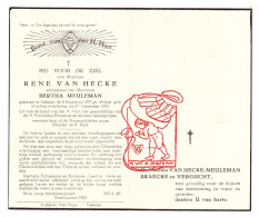 DP Rene Van Hecke ° Stekene 1897 † 1953 X Bertha Meuleman // Braecke Vergucht - Images Religieuses