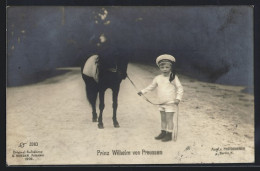 AK Prinz Wilhelm Von Preussen Mit Seinem Pony  - Familles Royales