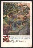 Künstler-AK Karl Friedrich Gsur: Deutscher Schulverein Nr. 1231: An Der Saale Hellem Strande  - War 1914-18