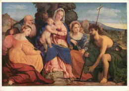 Art - Peinture Religieuse - Palma Vecchio - Maria Mit Dem Kinde Und Heiligen - Um 1520 - CPM - Carte Neuve - Voir Scans  - Tableaux, Vitraux Et Statues