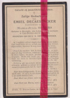 Devotie Doodsprentje Overlijden - Emiel Decaestecker Echtg Maria Segers - Reninge 1874 - Ieper Brielen 1905 - Obituary Notices