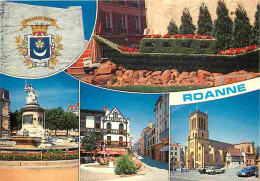 42 - Roanne - Multivues - Automobiles - Blasons - CPM - Voir Scans Recto-Verso - Roanne