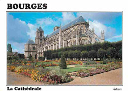 18 - Bourges - La Cathédrale Saint Etienne - Les Jardins De L'hôtel De Ville - Fleurs - Carte Neuve - CPM - Voir Scans R - Bourges