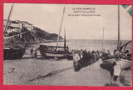 AA393 66 PYRENEES ORIENTALES  BANYULS SUR MER SUR LA PLAGE HALLAGE D'UNE BARQUE PECHE JUILLET 1914 - Banyuls Sur Mer