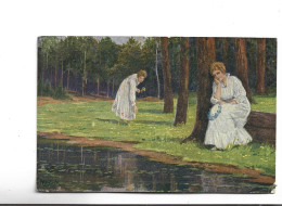 CPA   ,ALLEMANDE  A . MAILICK, AM WALDTEICH (voir Timbres) - Pintura & Cuadros